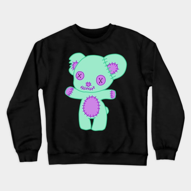 Zombie creepy kawaii teddy bear Crewneck Sweatshirt by Becky-Marie